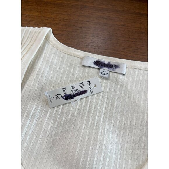 Madewell Ottoman Crop Sweater Tee in Bright Ivory XSmall New Womens Top - Picture 5 of 11